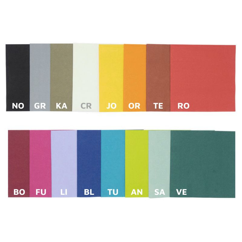 Serviettes couleur unies - 25 cm Serviettes couleur unies - 25 cm