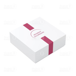 Boîtes pâtissières carrées "Moment Gourmand" - Hauteur 5 cm