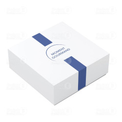 Boîtes pâtissières carrées "Moment Gourmand" - Hauteur 8 cm