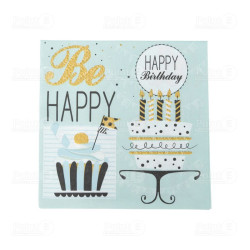 Serviettes "Happy birthday" - 33 cm