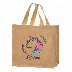 Cabas jute "Licorne"