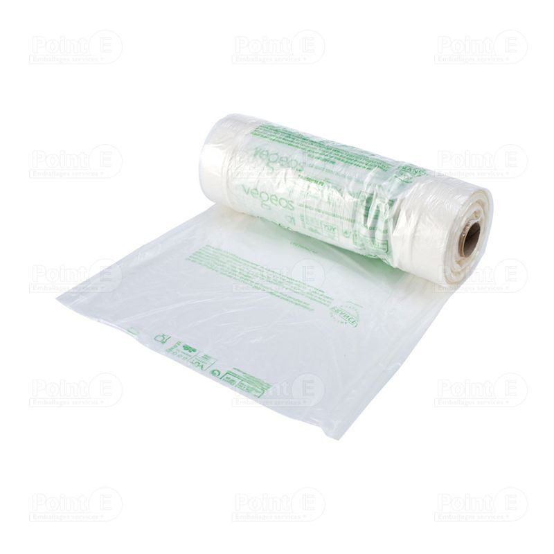 Sacs Bio sans bretelles à soufflets en rouleaux à plat | 60% matières biosourcées Sacs Bio sans bretelles à soufflets en rouleaux à plat | 60% matières biosourcées