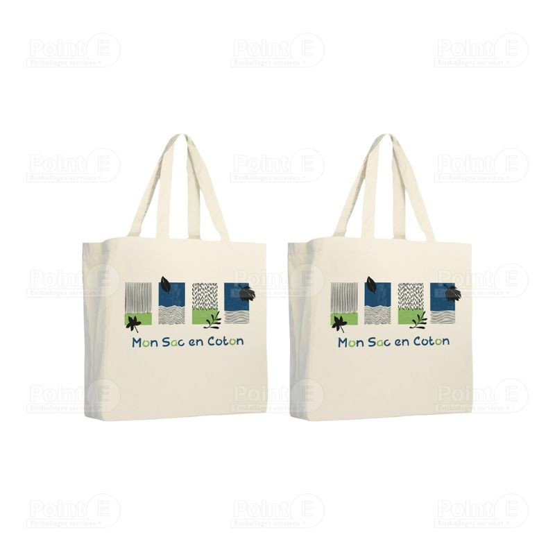 Cabas coton "Mon sac en coton - Feuilles" Cabas coton "Mon sac en coton - Feuilles"